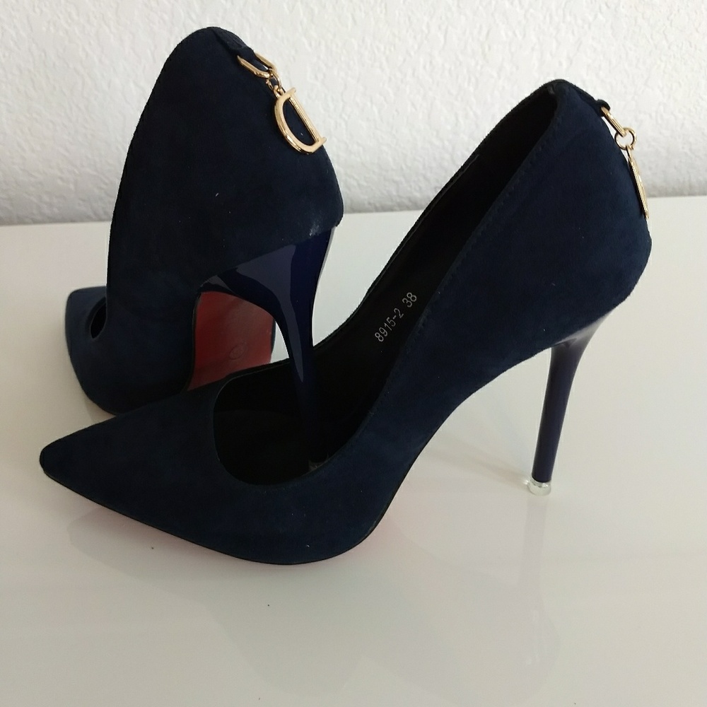 Blue high heels